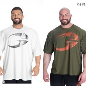 Gasp Green and White oversized mesh iron Tee (bundle)